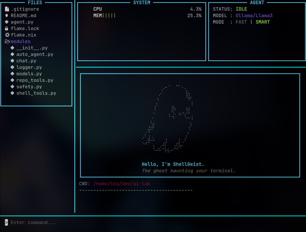 ShellGeist - Terminal UI agent powered by LLMs
